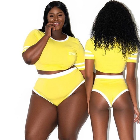 Yellow Casual Two Piece Set, 5X - Picture 1 of 1
